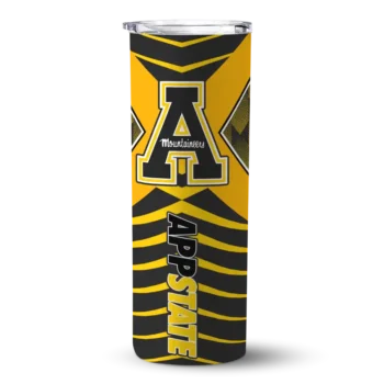 Custom Appalachian State Mountaineers Camo Texture Black Skinny Tumbler