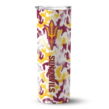 Custom Arizona State Sun Devils Claw Marks Maroon White Skinny Tumbler