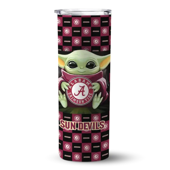 custom arizona state sun devils yoda cozy maroon black skinny tumbler best selling