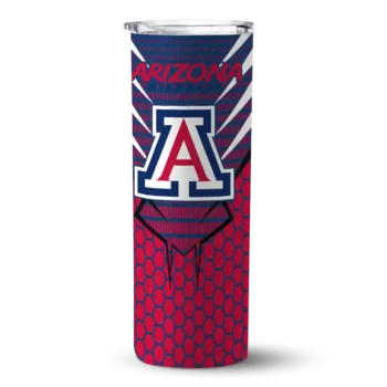 Custom Arizona Wildcats Chevron Stripes Red Skinny Tumbler