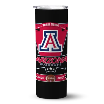 Custom Arizona Wildcats Helmet Belt Red Black Skinny Tumbler