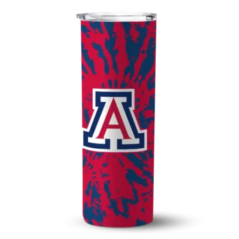 Custom Arizona Wildcats Metallic Grid Red Skinny Tumbler