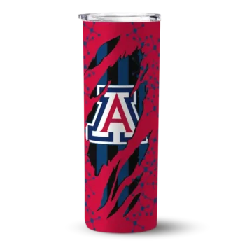 Custom Arizona Wildcats Star Pop Red Black Skinny Tumbler