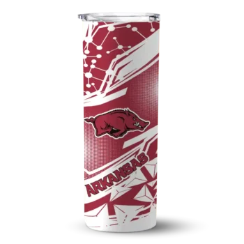 Custom Arkansas Razorbacks Helmet Clash Red Skinny Tumbler