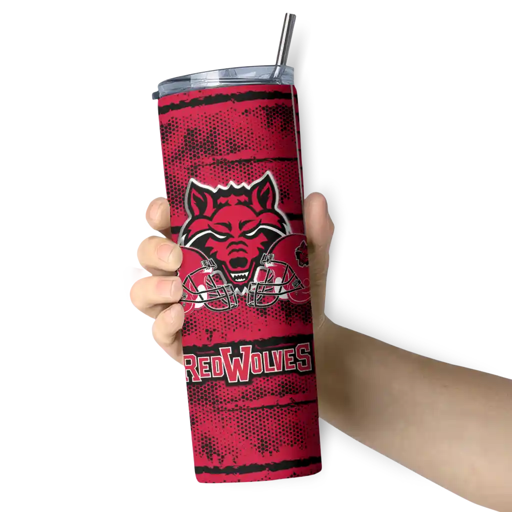 custom-arkansas-state-red-wolves-chevron-patch-scarlet-skinny-tumbler-premium-grade.webp