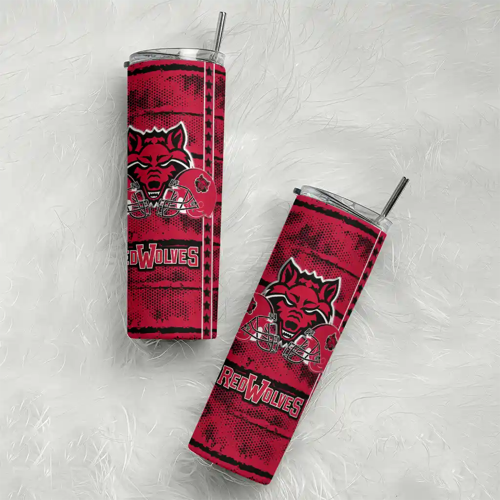 custom-arkansas-state-red-wolves-chevron-patch-scarlet-skinny-tumbler-top-rated.webp
