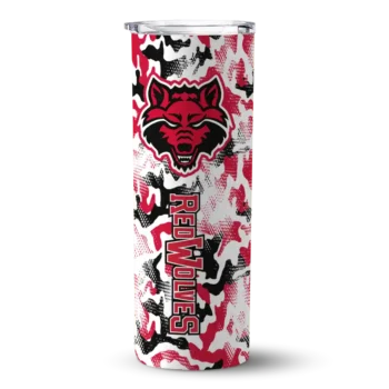 Custom Arkansas State Red Wolves Claw Marks Scarlet White Skinny Tumbler