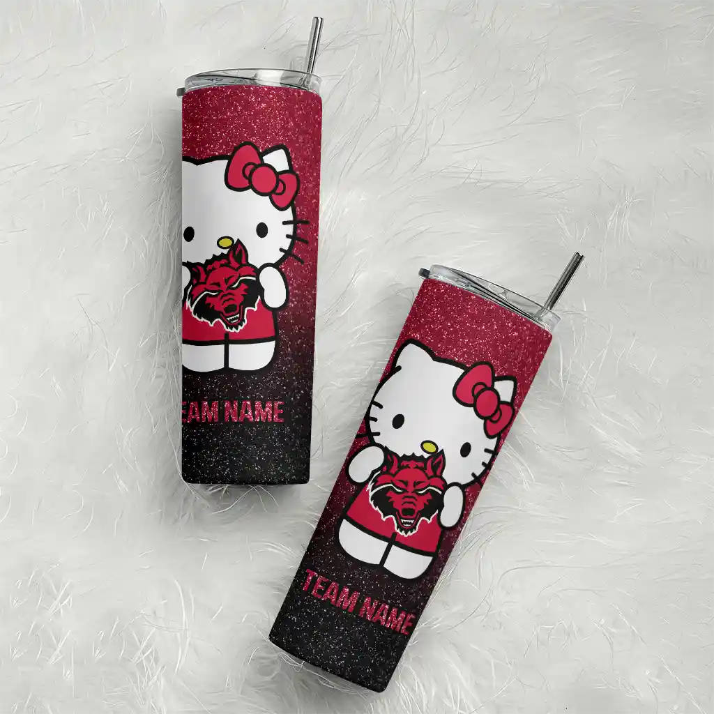 custom-arkansas-state-red-wolves-hello-kitty-scarlet-black-skinny-tumbler-top-rated.webp