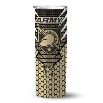 Custom Army Black Knights Chevron Stripes Gold Skinny Tumbler