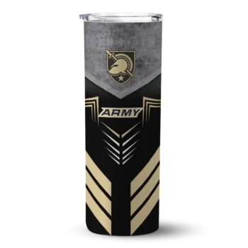 Custom Army Black Knights Hexagon Honeycomb Gold Black Skinny Tumbler