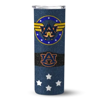 Custom Auburn Tigers Star Cluster Navy Blue Skinny Tumbler
