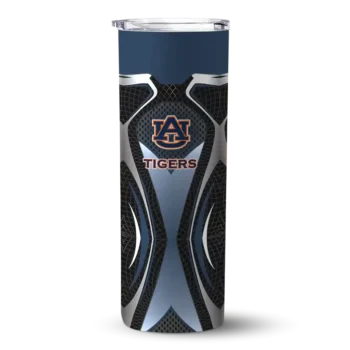 Custom Auburn Tigers Superman Emblem Navy Blue Black Skinny Tumbler