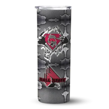 Custom Ball State Cardinals Chevron V Red Gray Skinny Tumbler