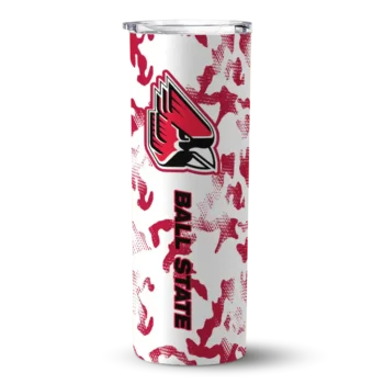 Custom Ball State Cardinals Claw Marks Red White Skinny Tumbler