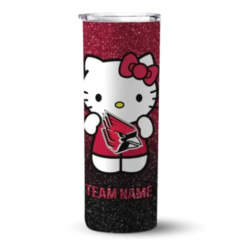 Custom Ball State Cardinals Hello Kitty Red Black Skinny Tumbler