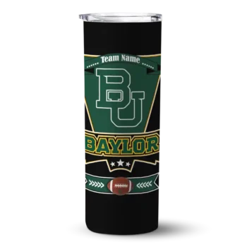Custom Baylor Bears Helmet Belt Green Black Skinny Tumbler