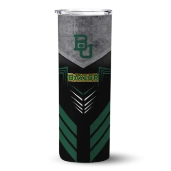 Custom Baylor Bears Hexagon Honeycomb Green Black Skinny Tumbler