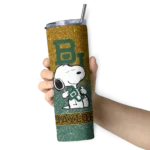 custom baylor bears snoopy attitude green skinny tumbler best selling 1.webp