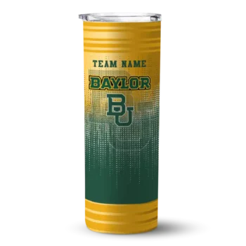 Custom Baylor Bears Swirl Texture Green Skinny Tumbler