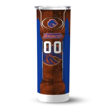 Custom Boise State Broncos Stacked Diamond Orange Skinny Tumbler