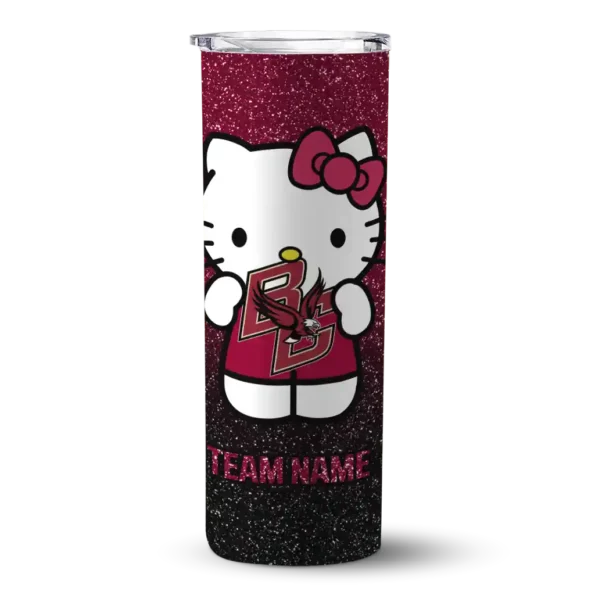 custom boston college eagles hello kitty maroon black skinny tumbler best selling