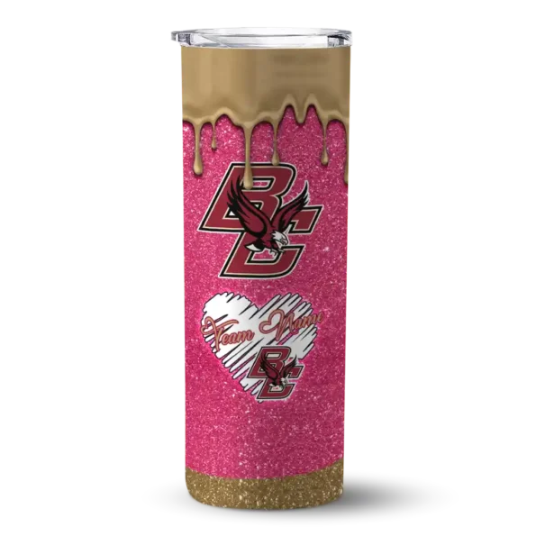 custom boston college eagles pixel fade maroon skinny tumbler best selling