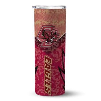 Custom Boston College Eagles Spiral Burst Print Maroon Skinny Tumbler