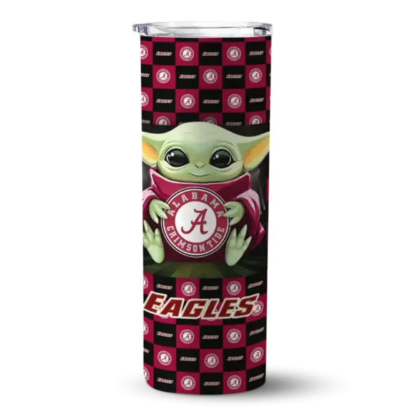 custom boston college eagles yoda cozy maroon black skinny tumbler best selling