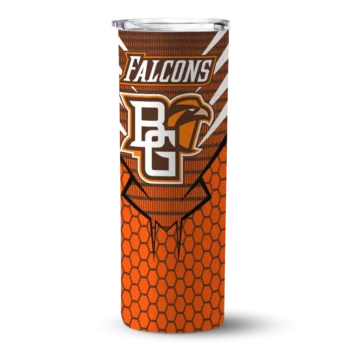 Custom Bowling Green Falcons Chevron Stripes Orange Skinny Tumbler