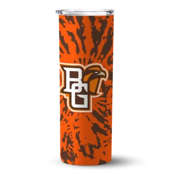 Bowling Green Falcons Tumber - Custom Metallic Grid Skinny Orange