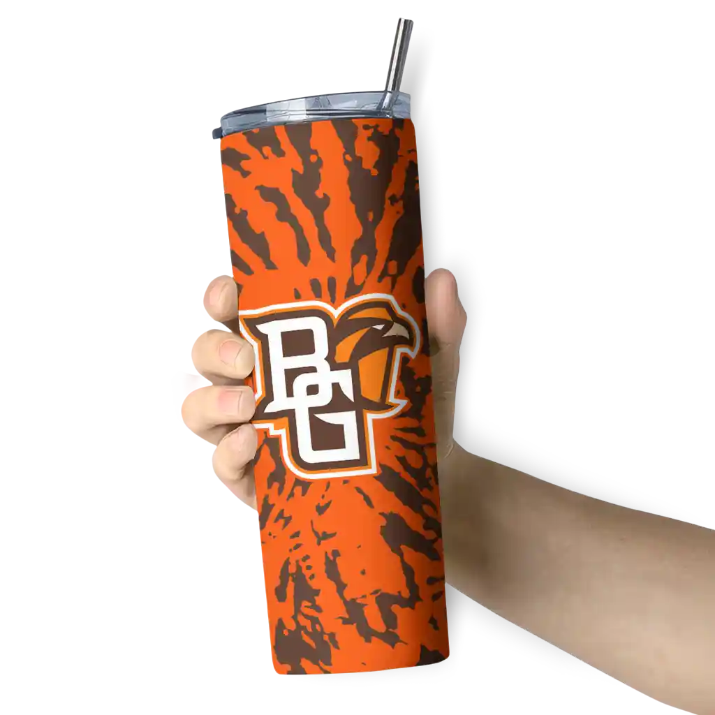 custom-bowling-green-falcons-metallic-grid-orange-skinny-tumbler-premium-grade.webp