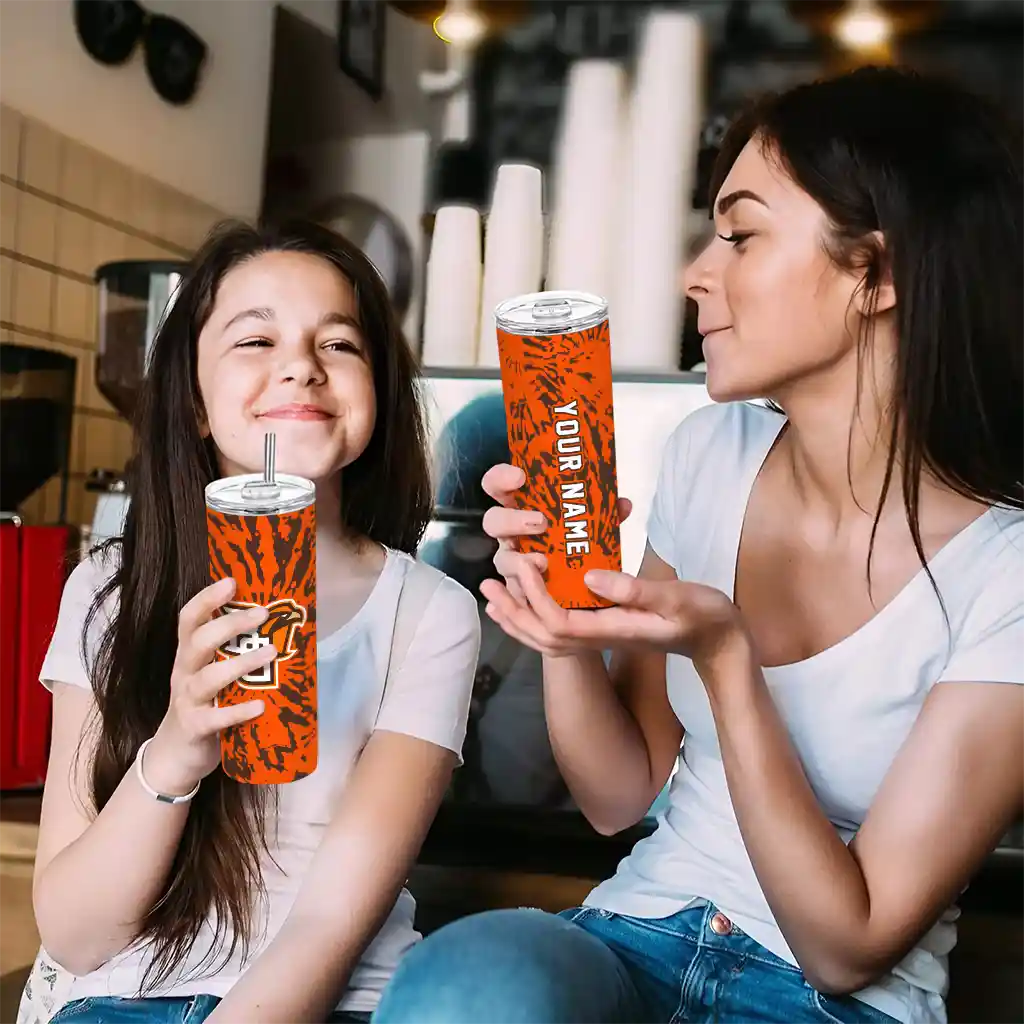 custom-bowling-green-falcons-metallic-grid-orange-skinny-tumbler-trendy.webp