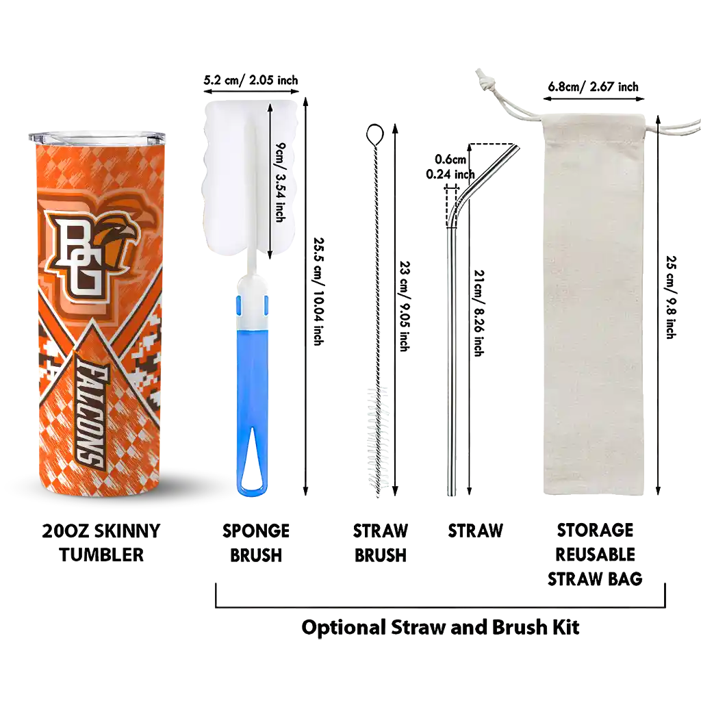custom-bowling-green-falcons-monogram-burst-orange-white-skinny-tumbler-new-arrival.webp