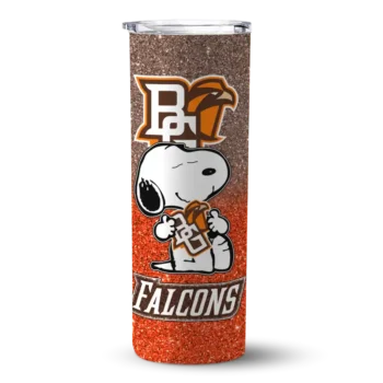 Custom Bowling Green Falcons Snoopy Attitude Orange Skinny Tumbler