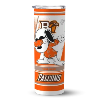 Custom Bowling Green Falcons Snoopy Dog Orange White Skinny Tumbler