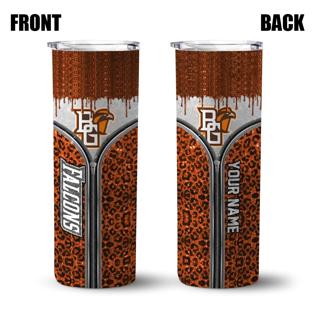 custom-bowling-green-falcons-sparkle-drip-orange-skinny-tumbler-fashion-forward.webp