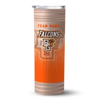 Custom Bowling Green Falcons Swirl Texture Orange Skinny Tumbler