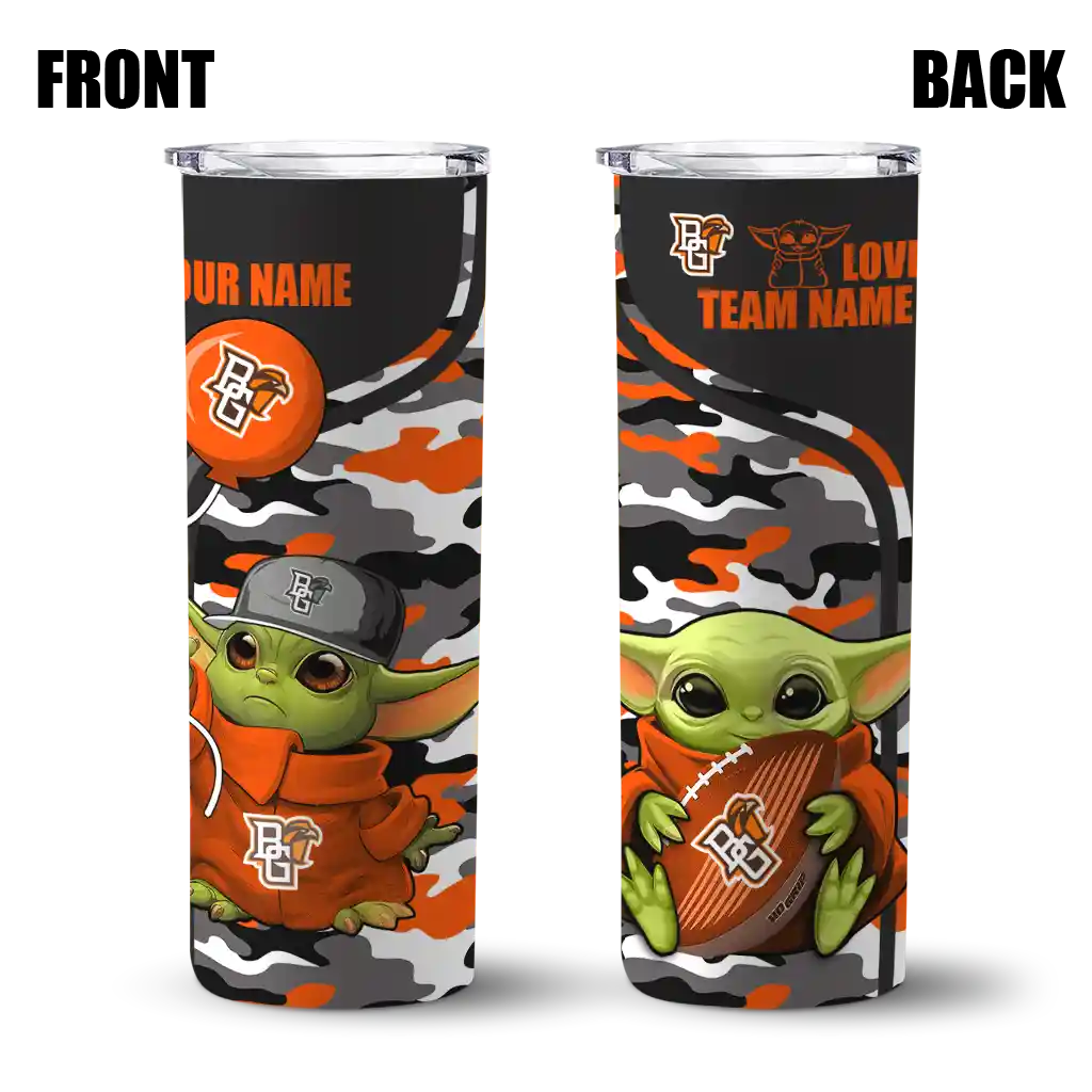 custom-bowling-green-falcons-yoda-camo-orange-black-skinny-tumbler-fashion-forward.webp