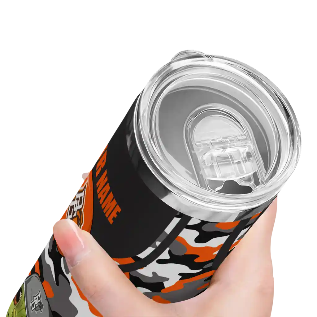 custom-bowling-green-falcons-yoda-camo-orange-black-skinny-tumbler-high-quality.webp