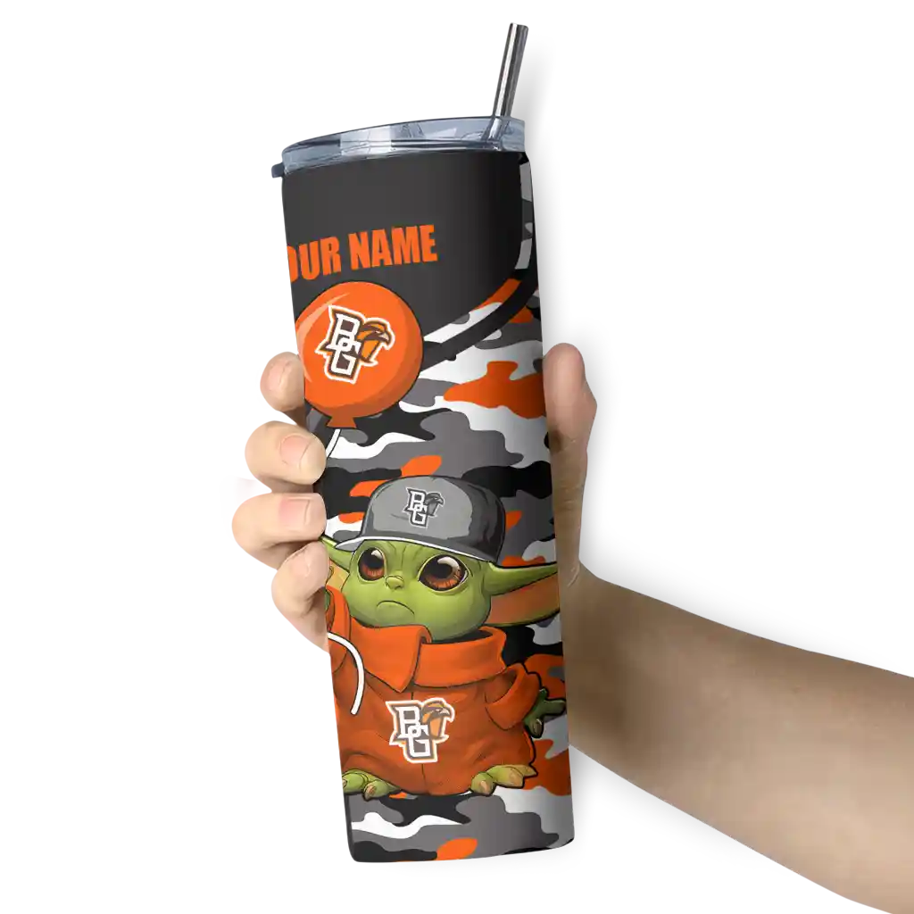 custom-bowling-green-falcons-yoda-camo-orange-black-skinny-tumbler-premium-grade.webp