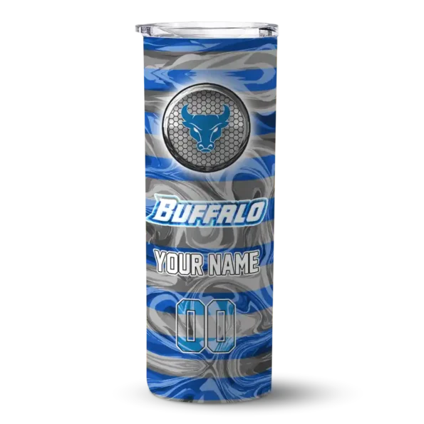 custom buffalo bulls patterned waves royal blue skinny tumbler best selling
