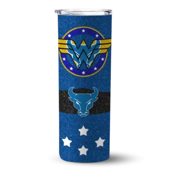 Custom Buffalo Bulls Star Cluster Royal Blue Skinny Tumbler