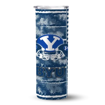 Custom BYU Cougars Chevron Patch Blue Skinny Tumbler