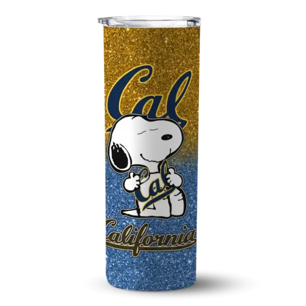 custom california golden bears snoopy attitude blue skinny tumbler best selling