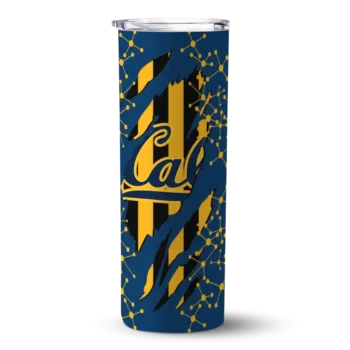 Custom California Golden Bears Star Pop Blue Black Skinny Tumbler