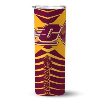 Custom Central Michigan Chippewas Camo Texture Maroon Skinny Tumbler