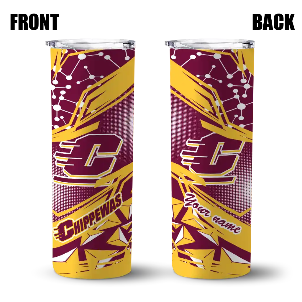 custom-central-michigan-chippewas-helmet-clash-maroon-skinny-tumbler-fashion-forward-2.webp