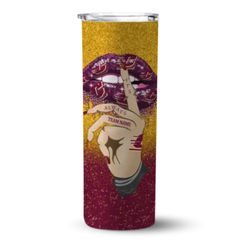Custom Central Michigan Chippewas Sparkle Lips Maroon Skinny Tumbler