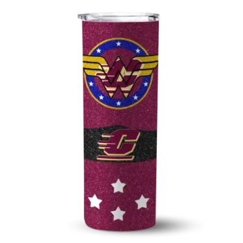 Custom Central Michigan Chippewas Star Cluster Maroon Skinny Tumbler