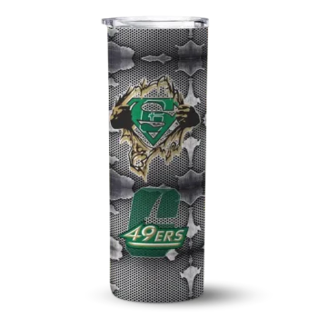Custom Charlotte 49ers Chevron V Green Gray Skinny Tumbler
